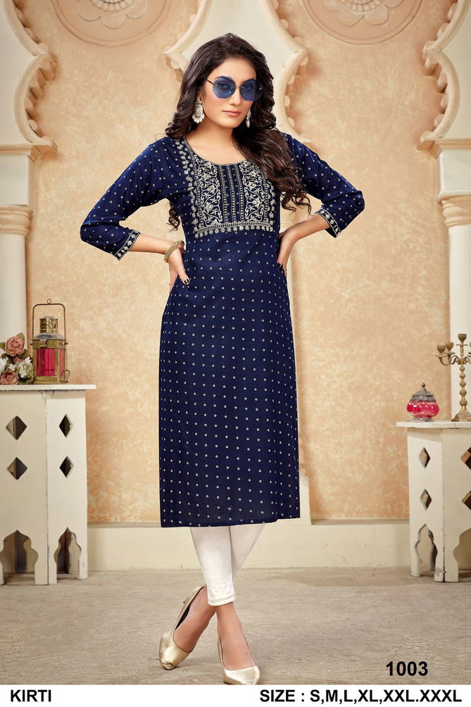 Kirti 1001 Printed Designer Kurtis Catalog
